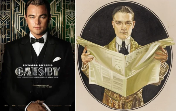 Герои фильма на фоне  Joseph-а Christian-а Leyendecker-а.