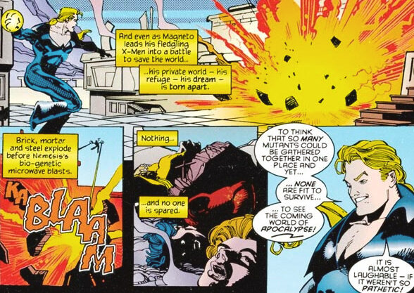 Кстати, обращать энергию на противника Немезис мог только в «человеческом» обличии