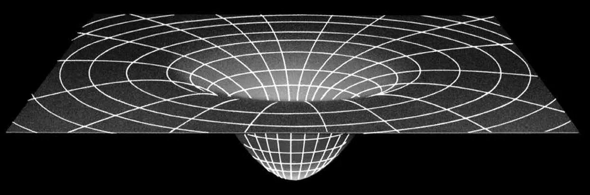Ткань пространства. Модель Вселенной Эйнштейна. Искривление пространства. Ткань пространства времени. Модель искривления пространства времени.