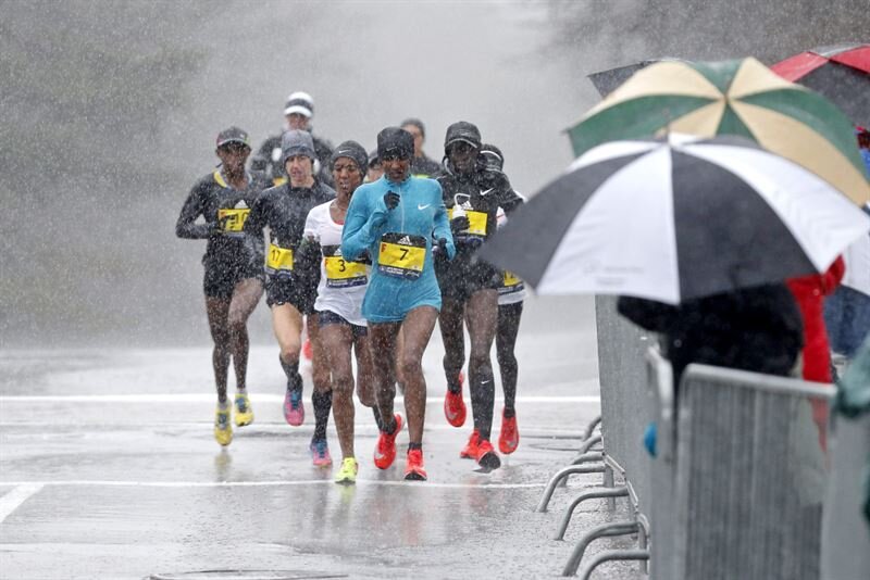 Бостонский марафон 2018. +3 градуса, дождь, ветер. Источник: usatoday.com