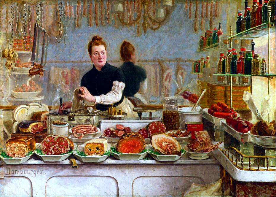 Edouard-Jean Dambourgez (1844-1931), "Колбасные изделия в Ле-Аль"