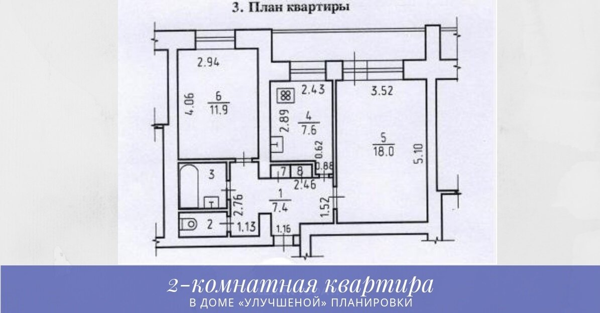 Планировка ленинградка 3 комнатная схема