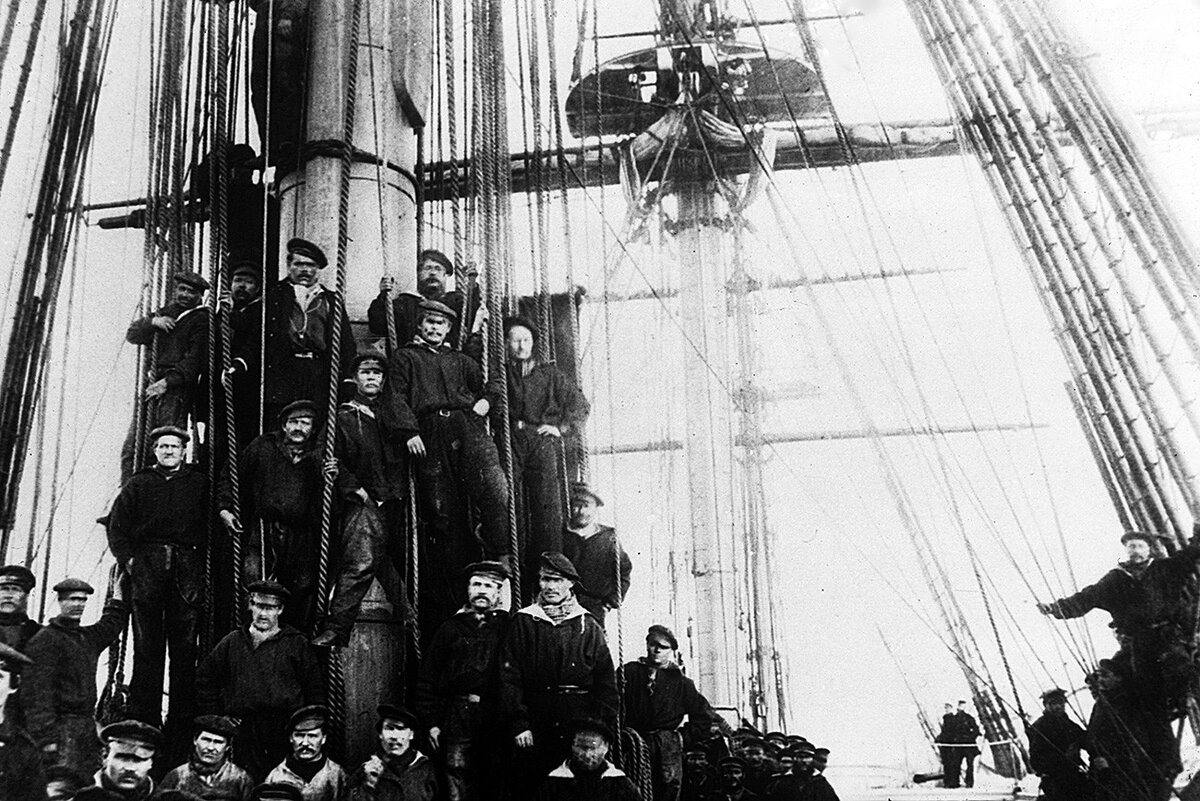 Экипаж русского военного корабля во время Гражданской войны в Америке, 1863 год.