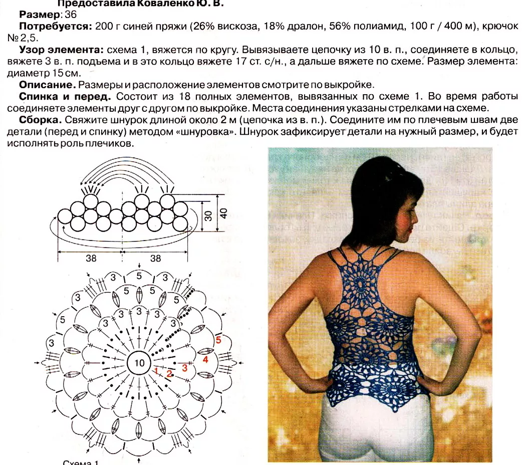 Топ крючком для женщин со схемами