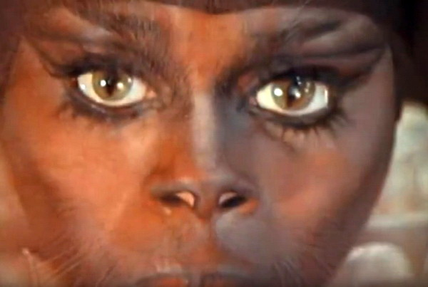 Трансформация кошки, кадр из фильма "Синяя птица" (1976) 