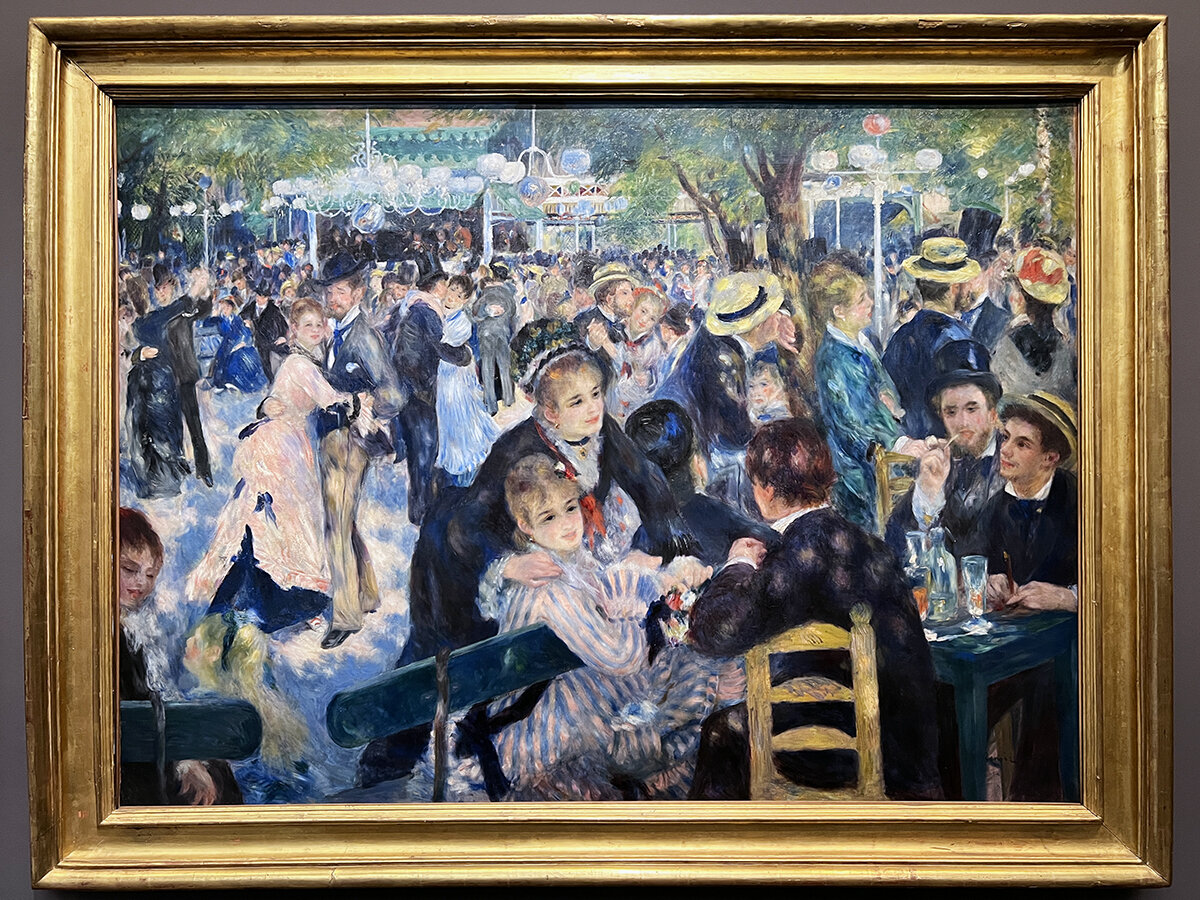 «Бал в Мулен де ла Галетт», Пьер Огюст Ренуар, 1876 г. Музей Орсе, Париж. Фото автора. Листайте галерею