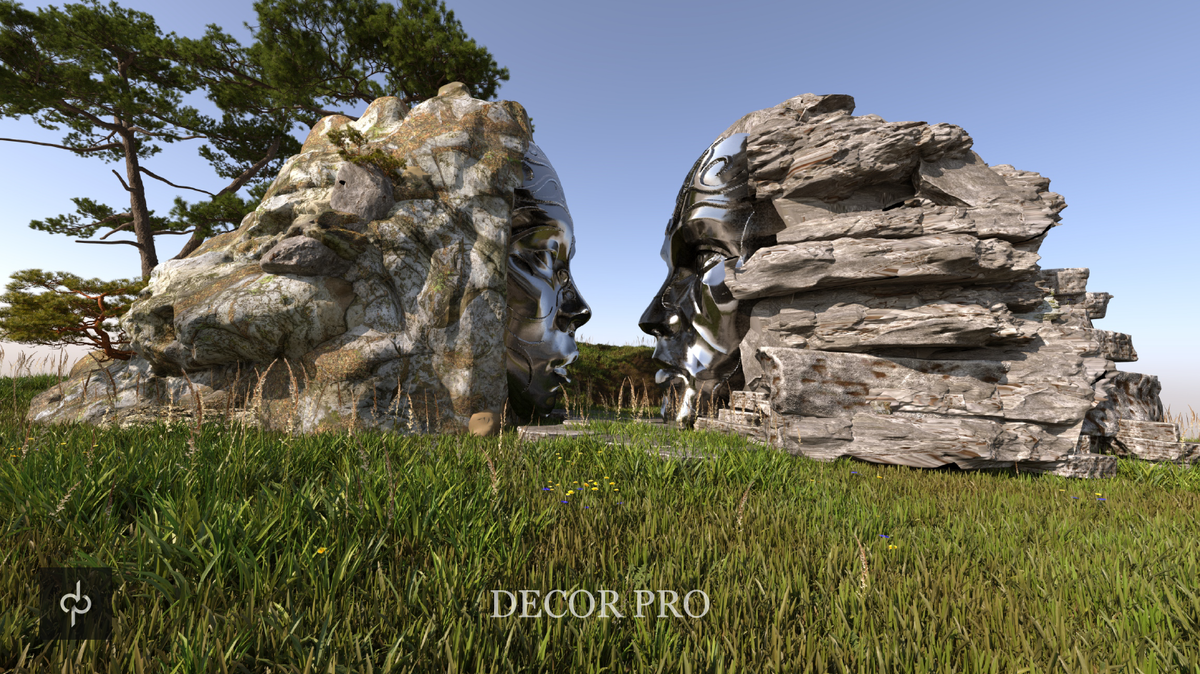 Скульптура "Шёпот Гор" металлизированная жидким металлом PRO-METAL