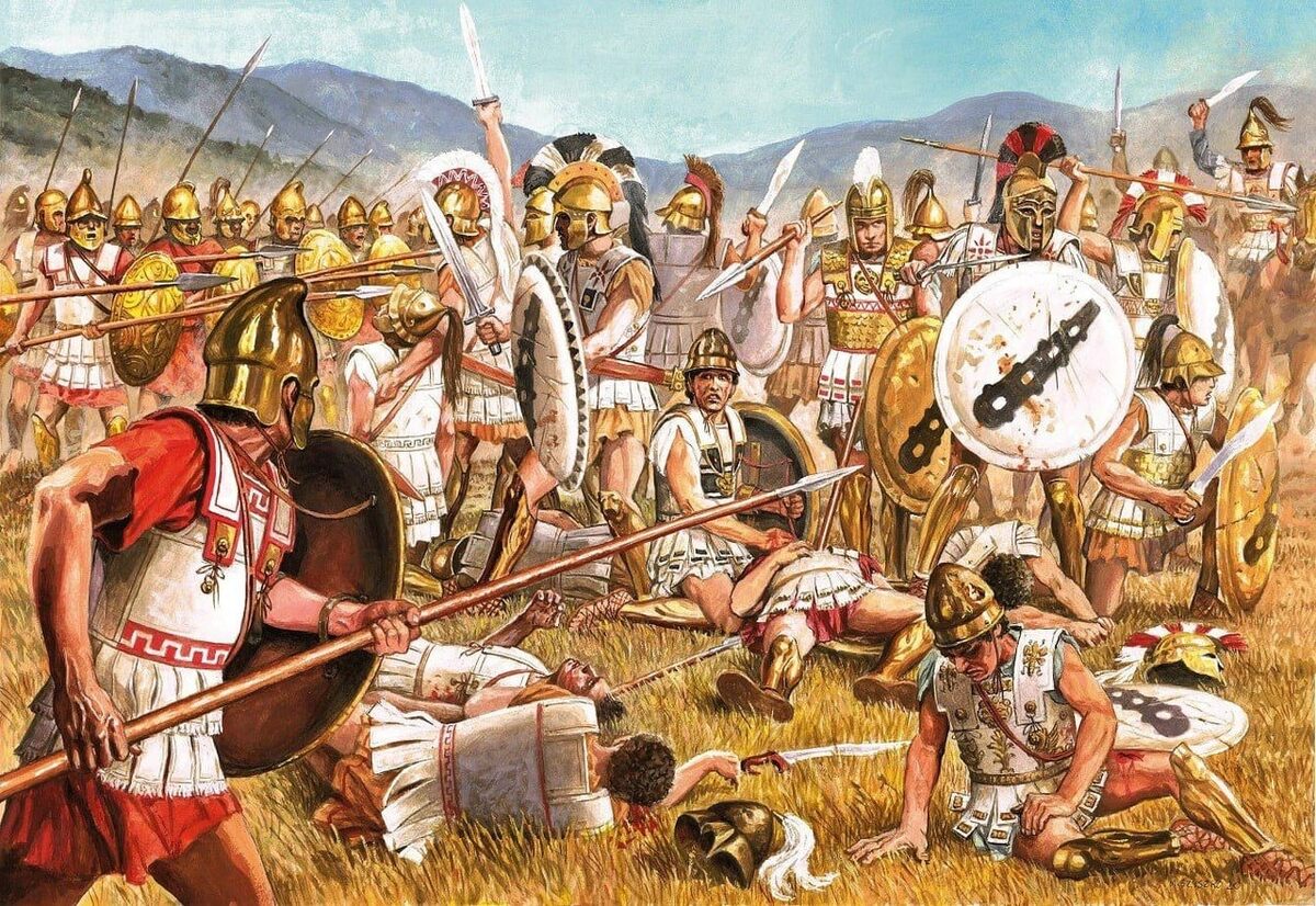 Последнее сопротивление Священного отряда из Фив в сражении при Херонее в 338 году до н. э. Художник: Marek Szyszko