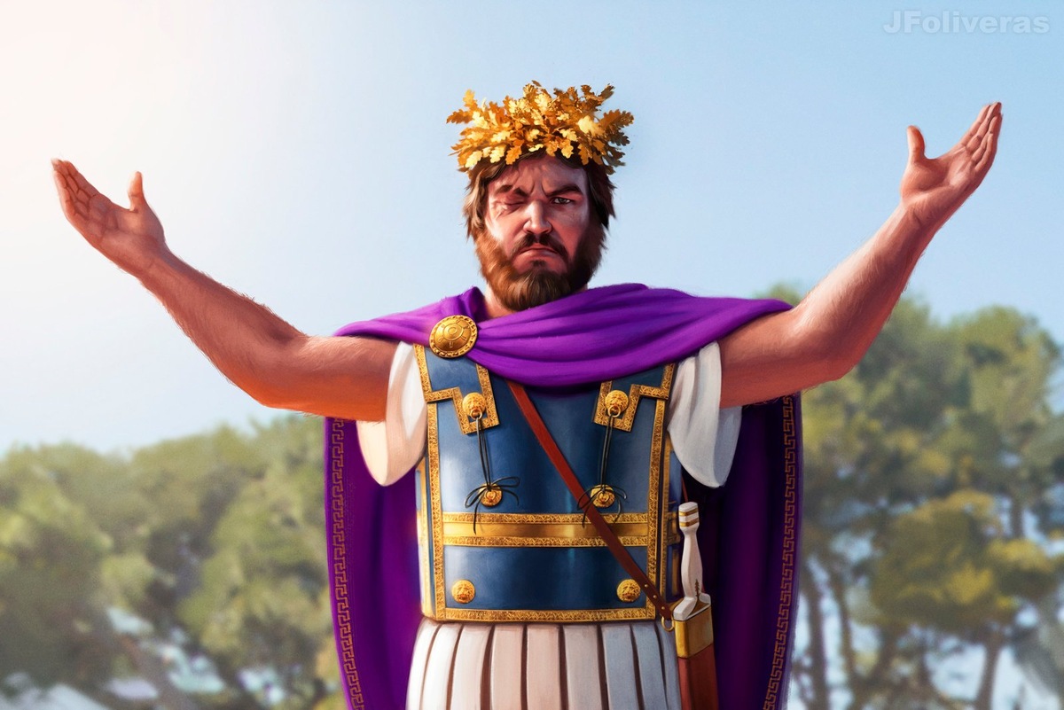 Царь Филипп II. Глаз он потерял во время осады города Мефон в 354 году до н. э. Joan Francesc Oliveras Pallerols