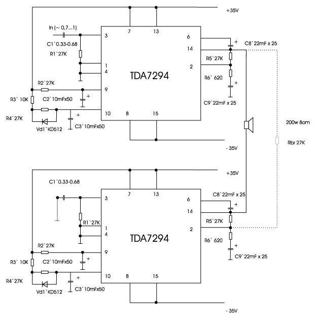 Tda7294 схема усилителя Усилитель на микросхеме TDA7294, схемы включения leomus.ru Дзен