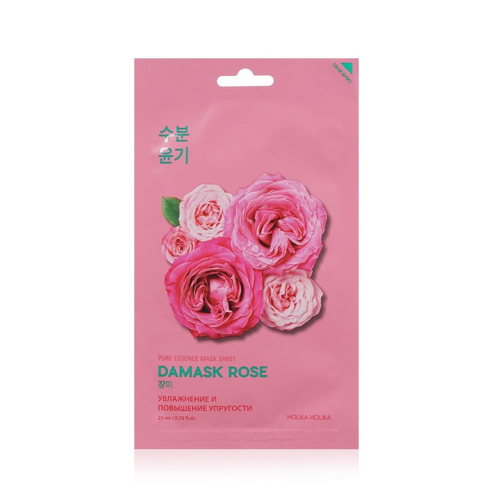Тканевая маска Holika Holika для лица Pure Essence Mask Sheet Damask Rose увлажняющая 