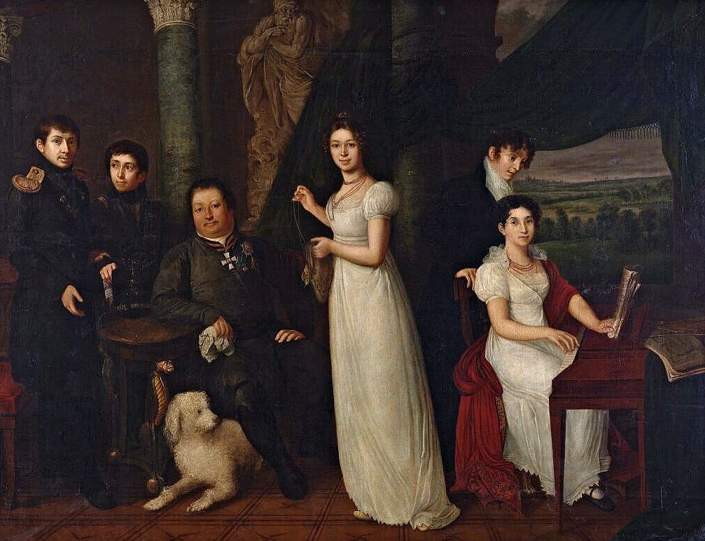 Тропинин Василий Андреевич, «Семейный портрет графов Морковых», 1813, холст, масло, 226 × 291 см, Государственная Третьяковская галерея, Москва