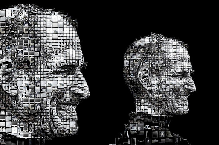 Портрет Стива Джобса (Steve Jobs) из иконок-символов