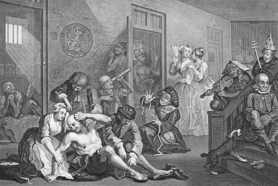  Уильям Хогарт. «Сцена в Бетлемской королевской больнице», Лондон (Бедлам, 16 век)