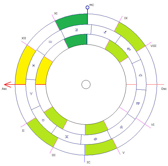 Десятый дом (выделен зелёным цветом)