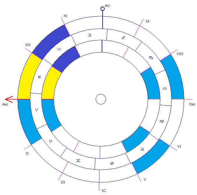 Одиннадцатый дом (выделен синим)