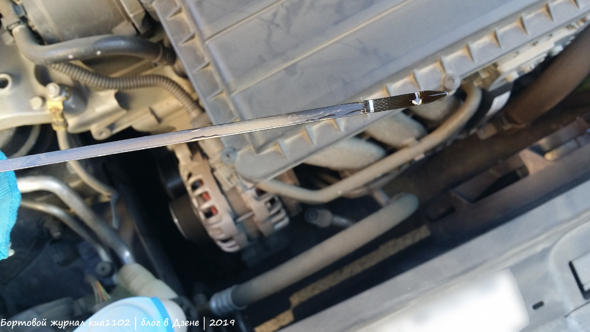 Вид измерительного щупа в двигателе 1.6 MPI CWVA EA211. Автор фотографии kua1102