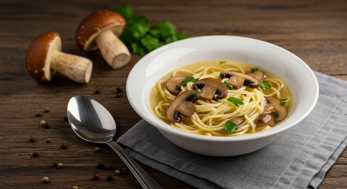 Суп лапша с грибами