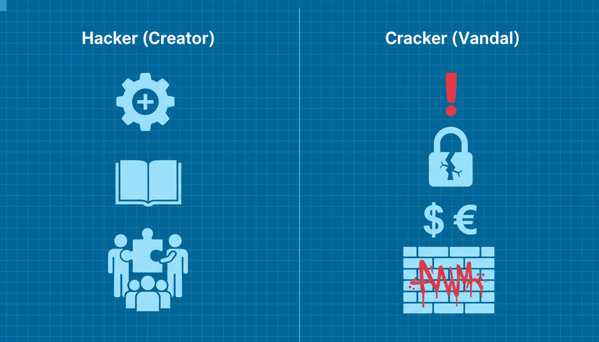 Две разные философии. Один исследует систему, чтобы улучшить ее, другой — чтобы ее сломать или нажиться.