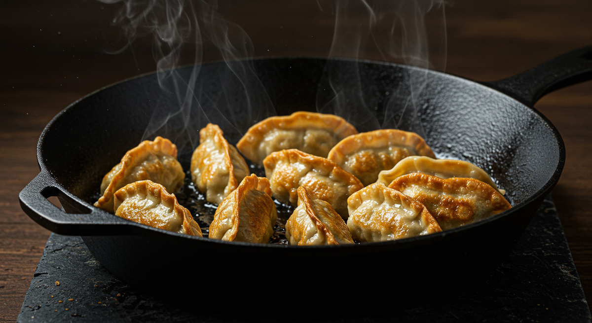 Жареные пельмени на сковороде