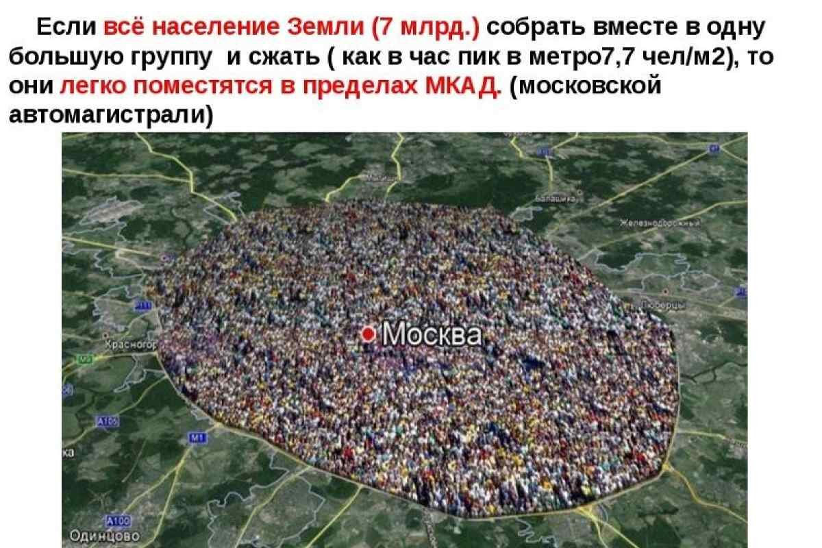 Впечатляет картинка? А это правда, хотя и будет тесновато. Но куда больше Вас впечатлит тот факт, что при такой "упаковке" вся учёная братия и рабочие (шахтёры, строители и прочие, кто что-то производят) поместятся в пределах Бульварного кольца, и там будет чуток посвободнее, чем в других районах. 