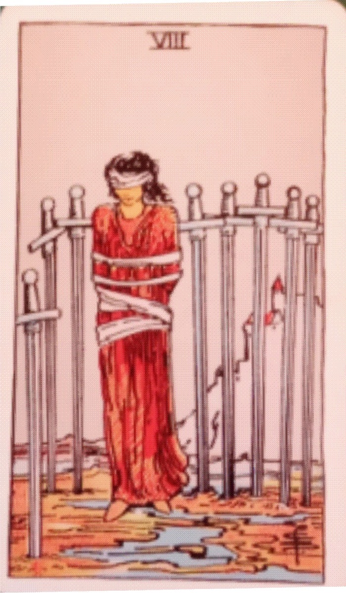 8 мечей таро Уэйта, художница Памела Колман Смит.