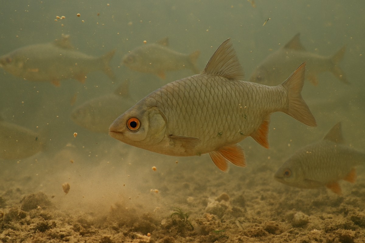 Весеннее кормовое облако, создаваемое прикормкой в холодной воде