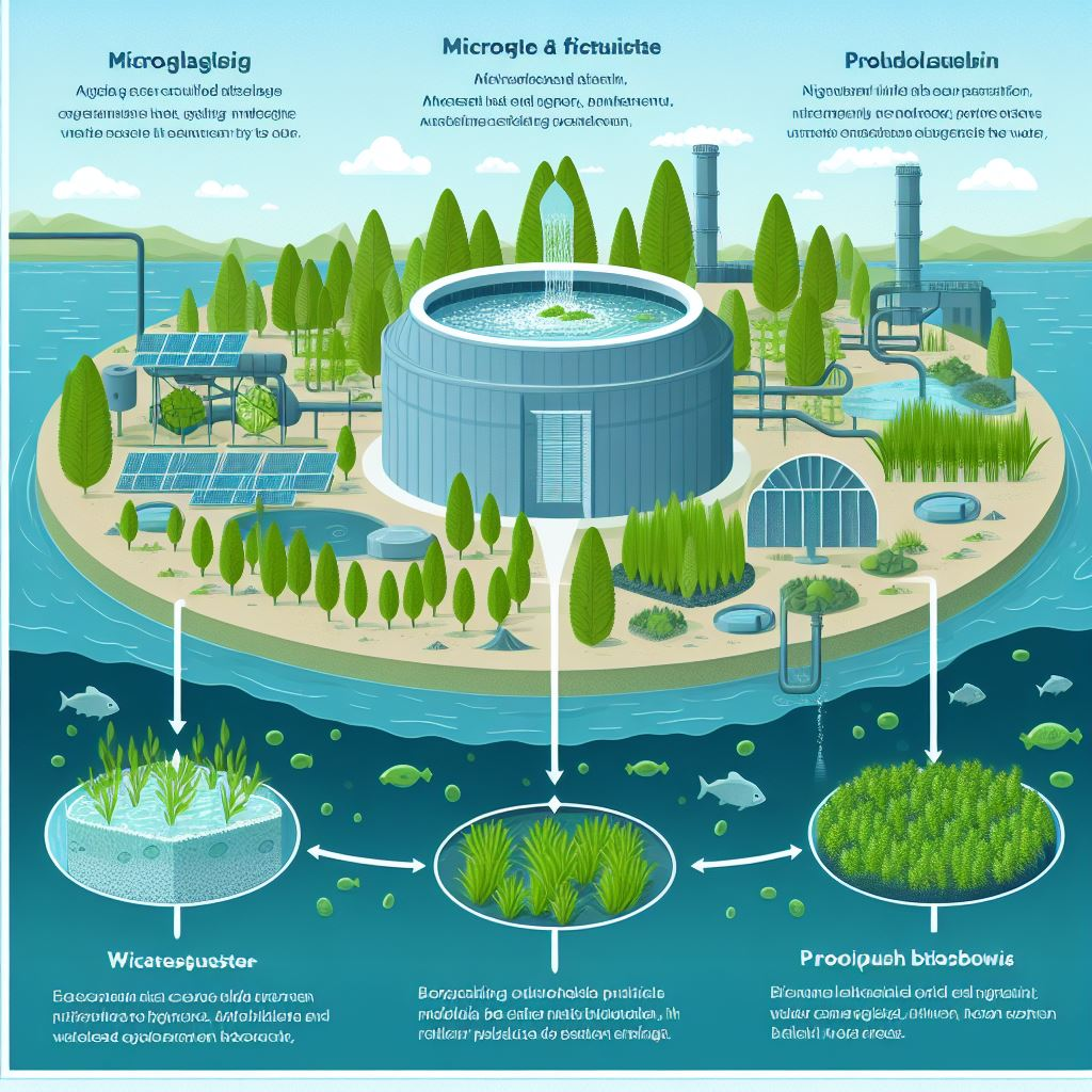 Как микроводоросли помогают с очисткой сточных вод?  (c) m40r feat. DaLL-E 3 