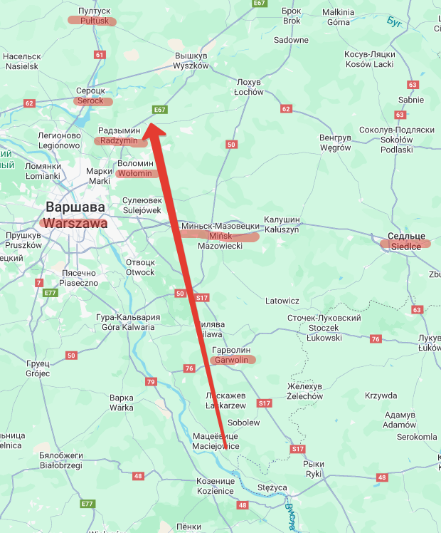 Упомянутые в статье населенные пункты. Аппликация Автора