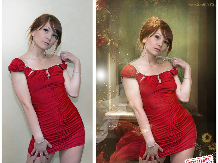 Арт-ретушь до и после Photoshop