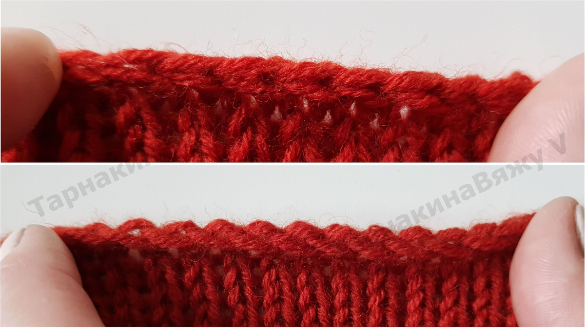 Варианты начала вязания - два разных края.