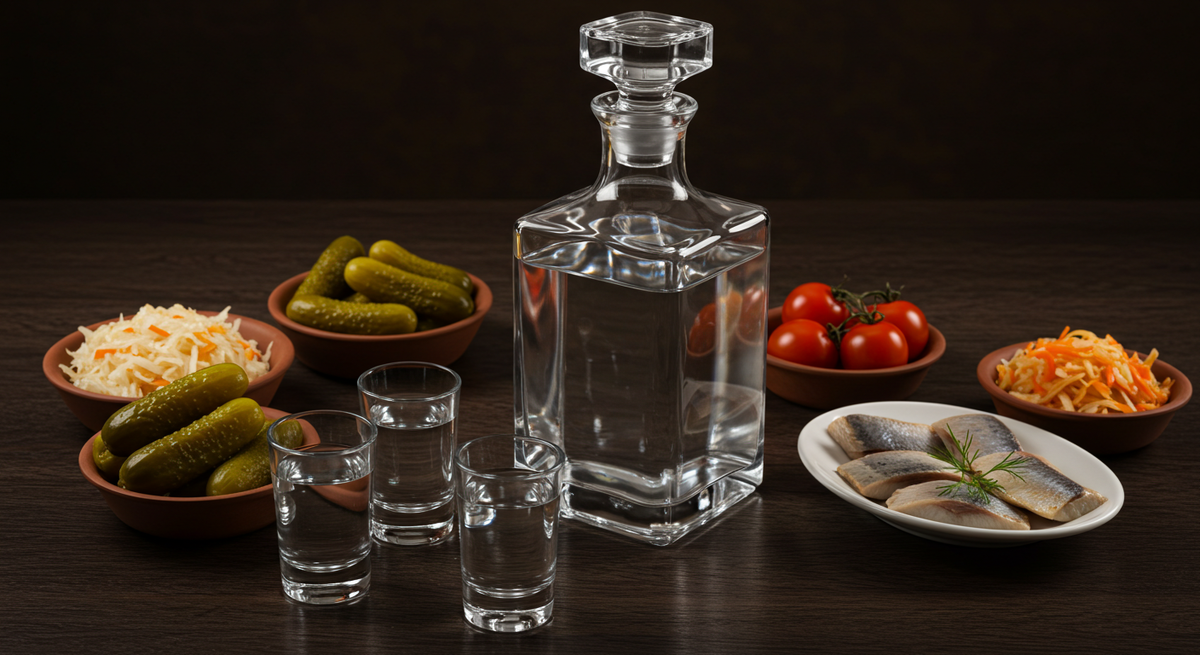 Водка с закуской