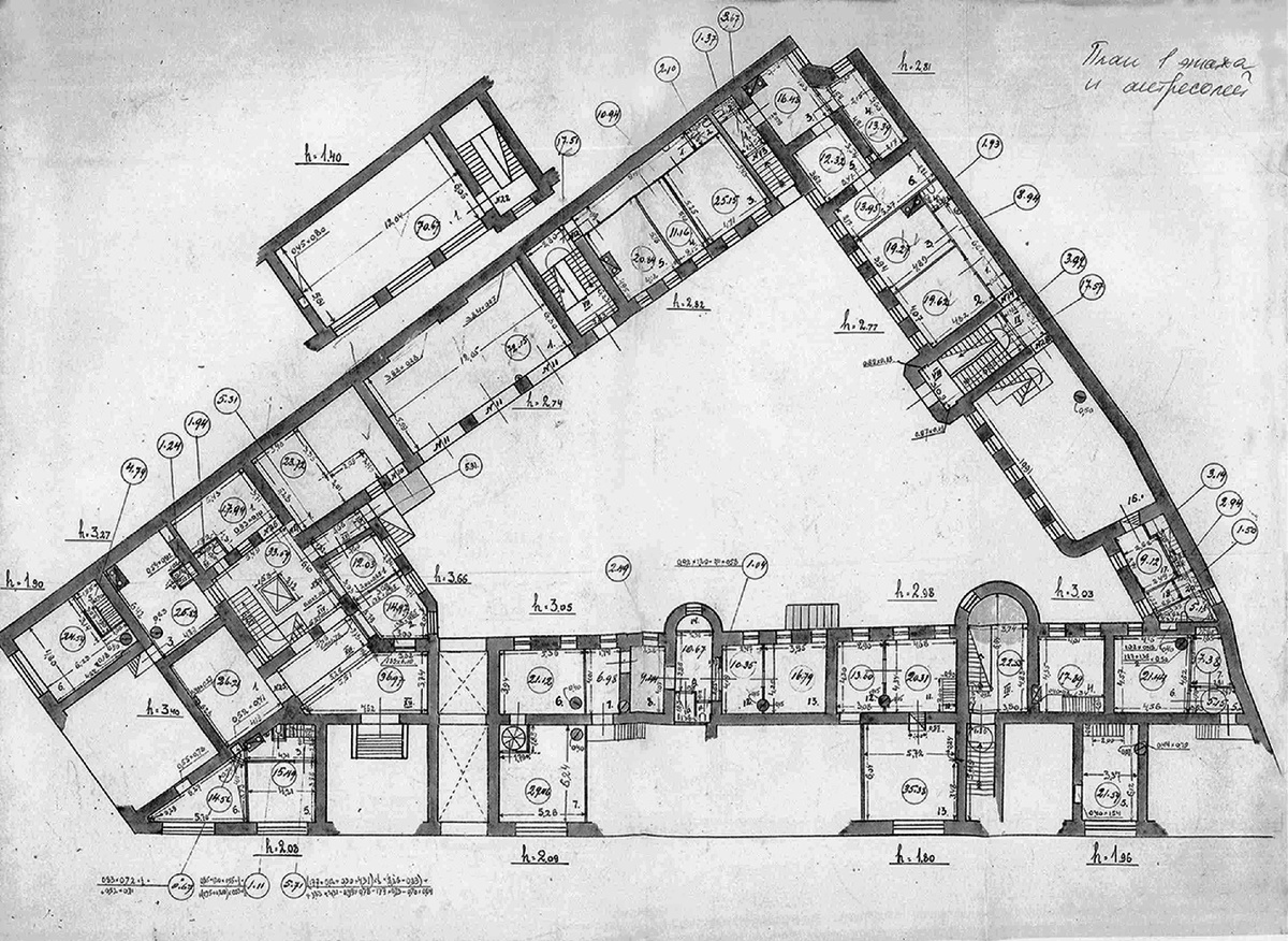 Поэтажный план 1-го этажа «Англетера»