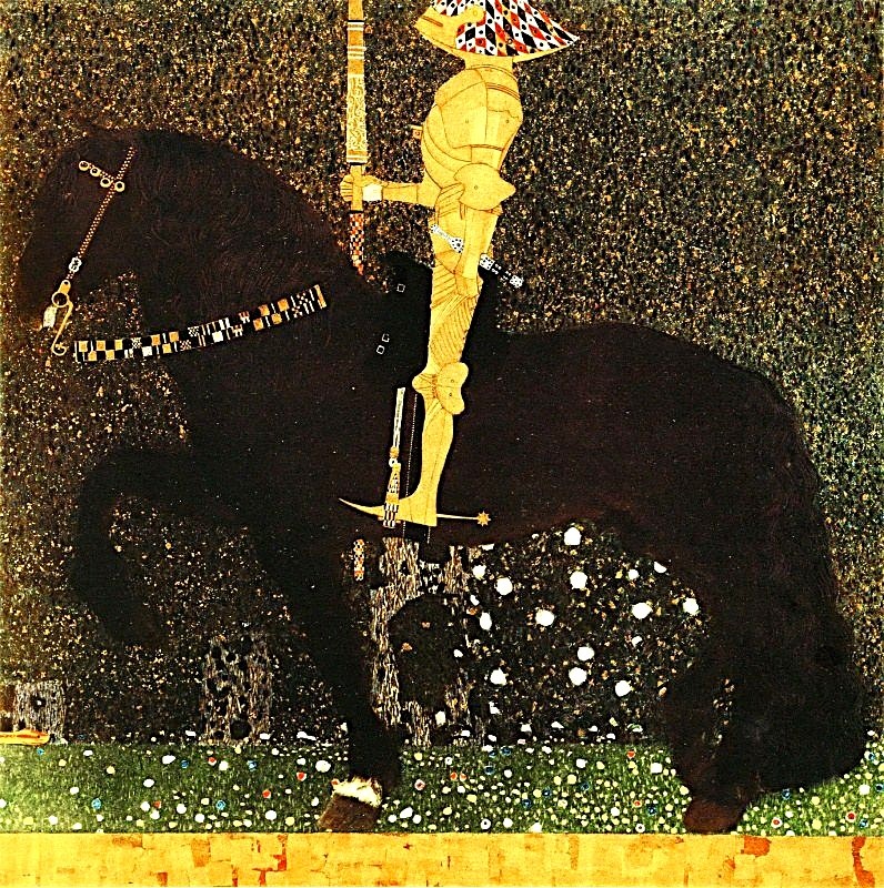 Картина "Золотой Рыцарь", написанная в 1903 году австрийским художником - мастером золотой краски, Густавом Климтом