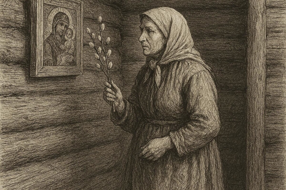 Верба над иконой — защита дома на весь год.