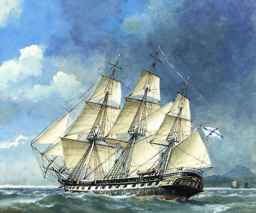 Фрегат "Диана", погиб 7 (19) января у берегов Японии