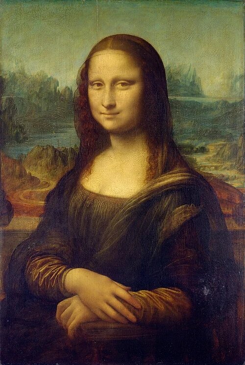 Мона Лиза. Авторство: Леонардо да Винчи. Cropped and relevelled from File:Mona Lisa, by Leonardo da Vinci, from C2RMF.jpg. Originally C2RMF: Galerie de tableaux en très haute définition: image page, Общественное достояние, https://commons.wikimedia.org/w/index.php?curid=15442524