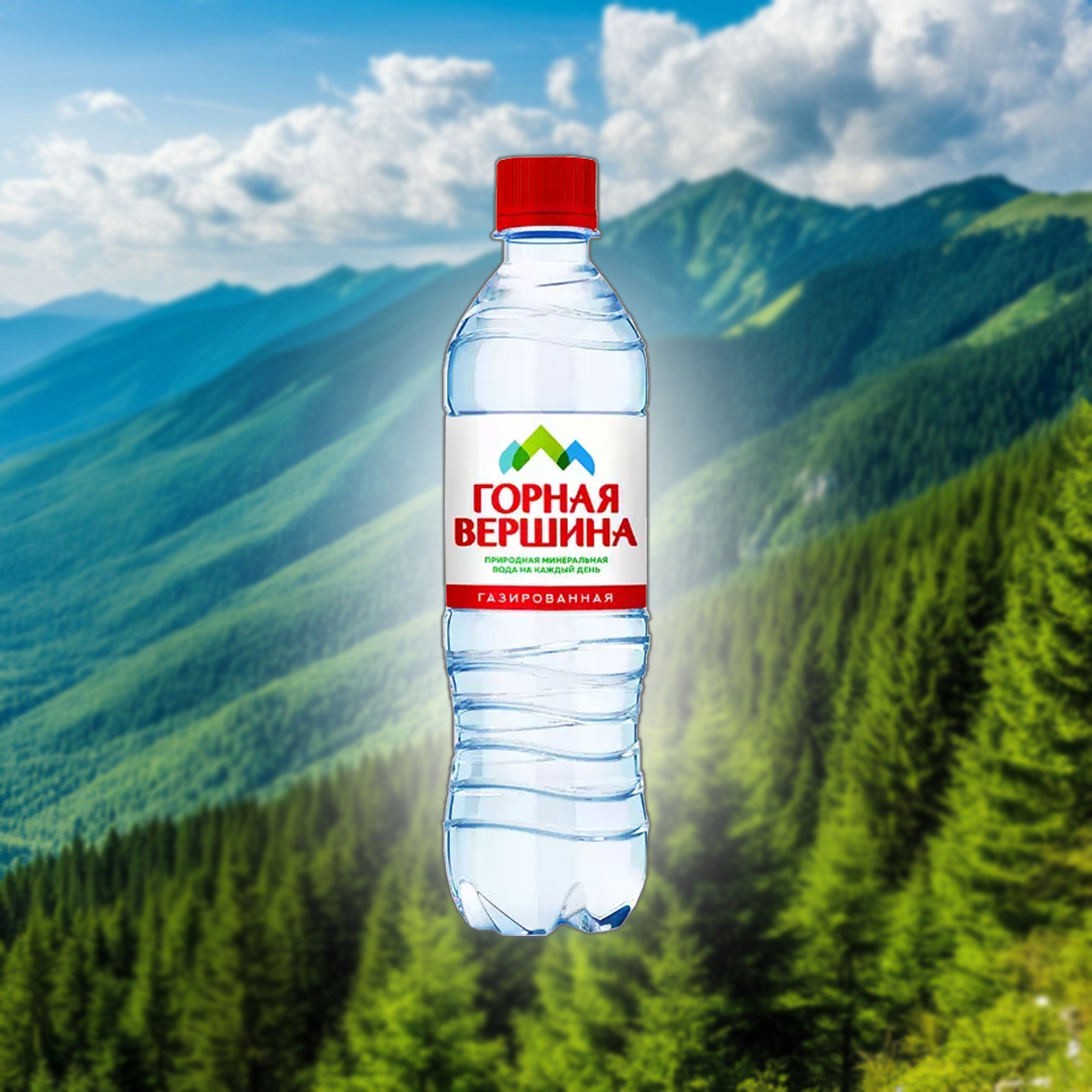 Вода «Горная вершина» в объёме 0,5 литров в пластике