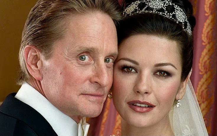 Майкл Дуглас и Кэтрин Зета Джонс 25 лет назад