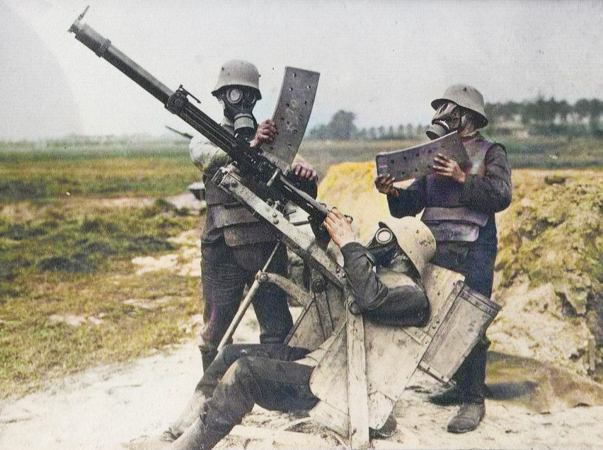 Зенитный вариант 20-мм пушки Беккера, Западный фронт, 1918 год.