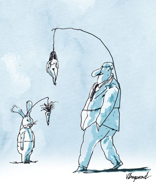 Женщина как позитивное подкрепление и морковка для мужчины; Морковка как подкрепитель; Морковка как позитивное подкрепление для зайца; О морковке замолвите слово...;
♦
https://www.facebook.com/victor.bogorad/posts/pfbid02v3F18bq9D1Lb6jfVKKp32EQKCjAGkquTKHnCysGwg9aeQJsg1rj8T298zgeoEeX8l