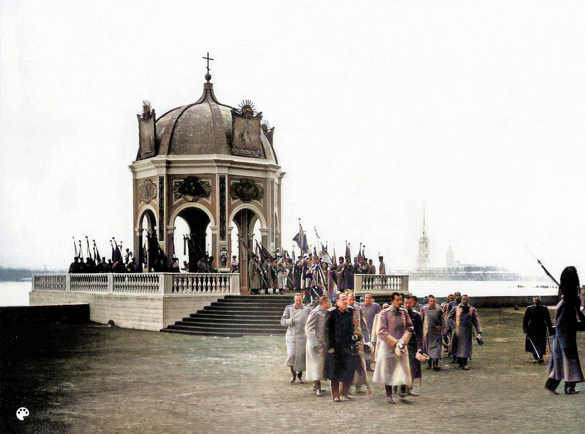 1913. Обряд водосвятия на Неве