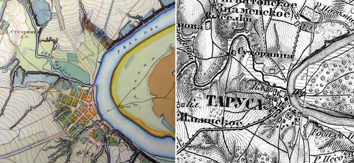 Карта 1840-х и трёхверстовка Шуберта конца XIX века