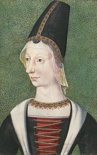 Мария Анжуйская. Авторство: Workshop of Hans Holbein the Elder. Этот медиафайл был взят из французской онлайн-библиотеки «Галлика», его идентификатор: btv1b6934648t, Общественное достояние, https://commons.wikimedia.org/w/index.php?curid=10869731