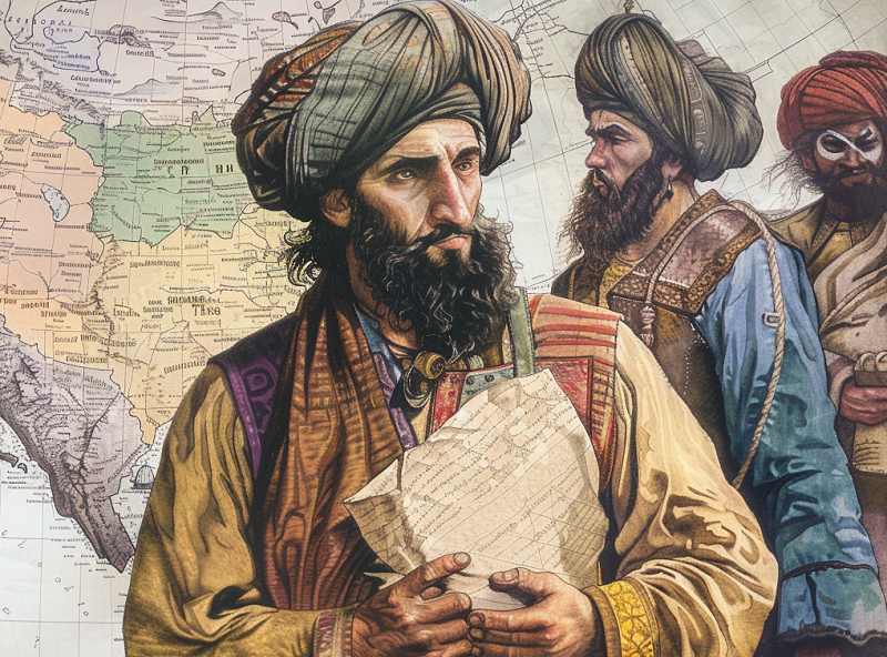 Фотоколлаж автора. Путешествие Афансасия Никитина за три моря.