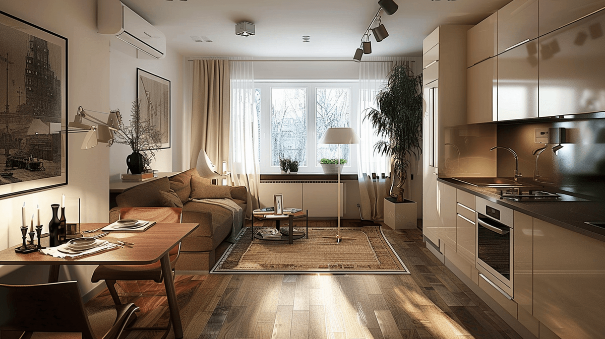  Квартира-студия. Изображение сгенерировано с помощью нейросети Midjourney