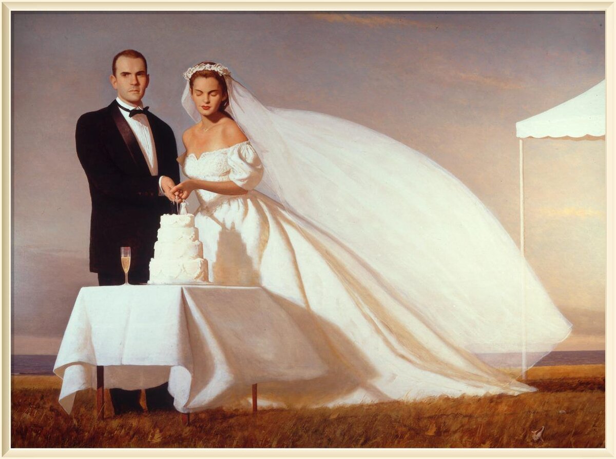 Картина художника Бо Бартлетта /  Bo Bartlett под названием " Свадьба " 1997 год / холст масло / 84 x 110