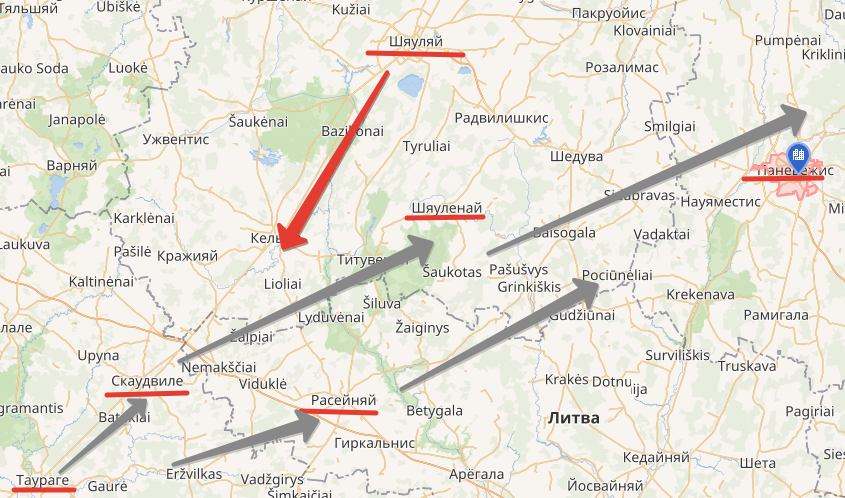 23-26 июня: захват Паневежиса, аппликация Автора