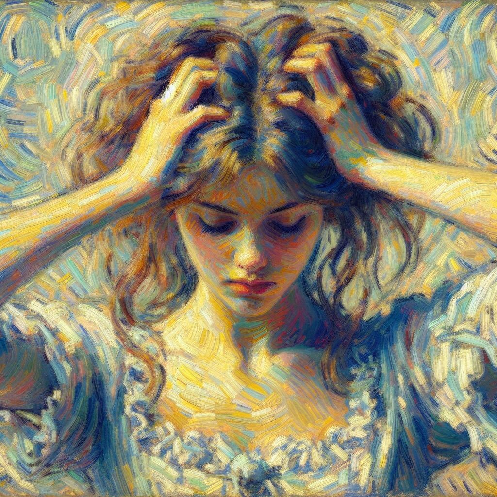 Массаж головы: прикладывайте ладони к голове и мягко надавливайте.