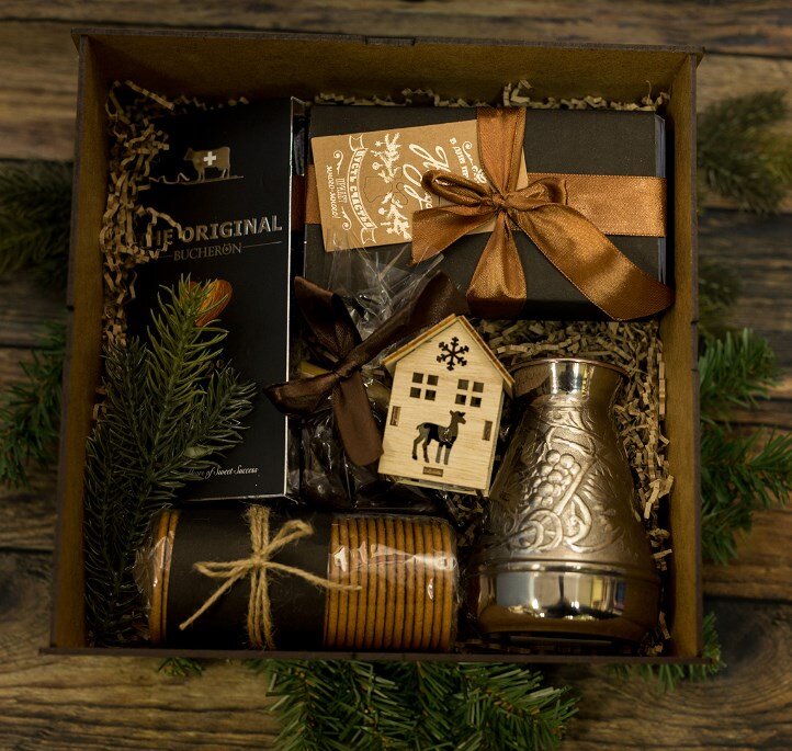 Подарочный набор «Кофейный» в деревянной коробке с домиком 2999 руб
